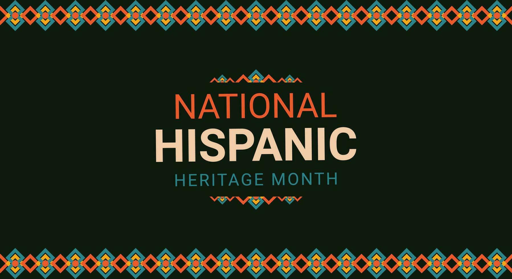 Hispanic heritage month. Abstract ornament background design, retro style with text, geometry vector
