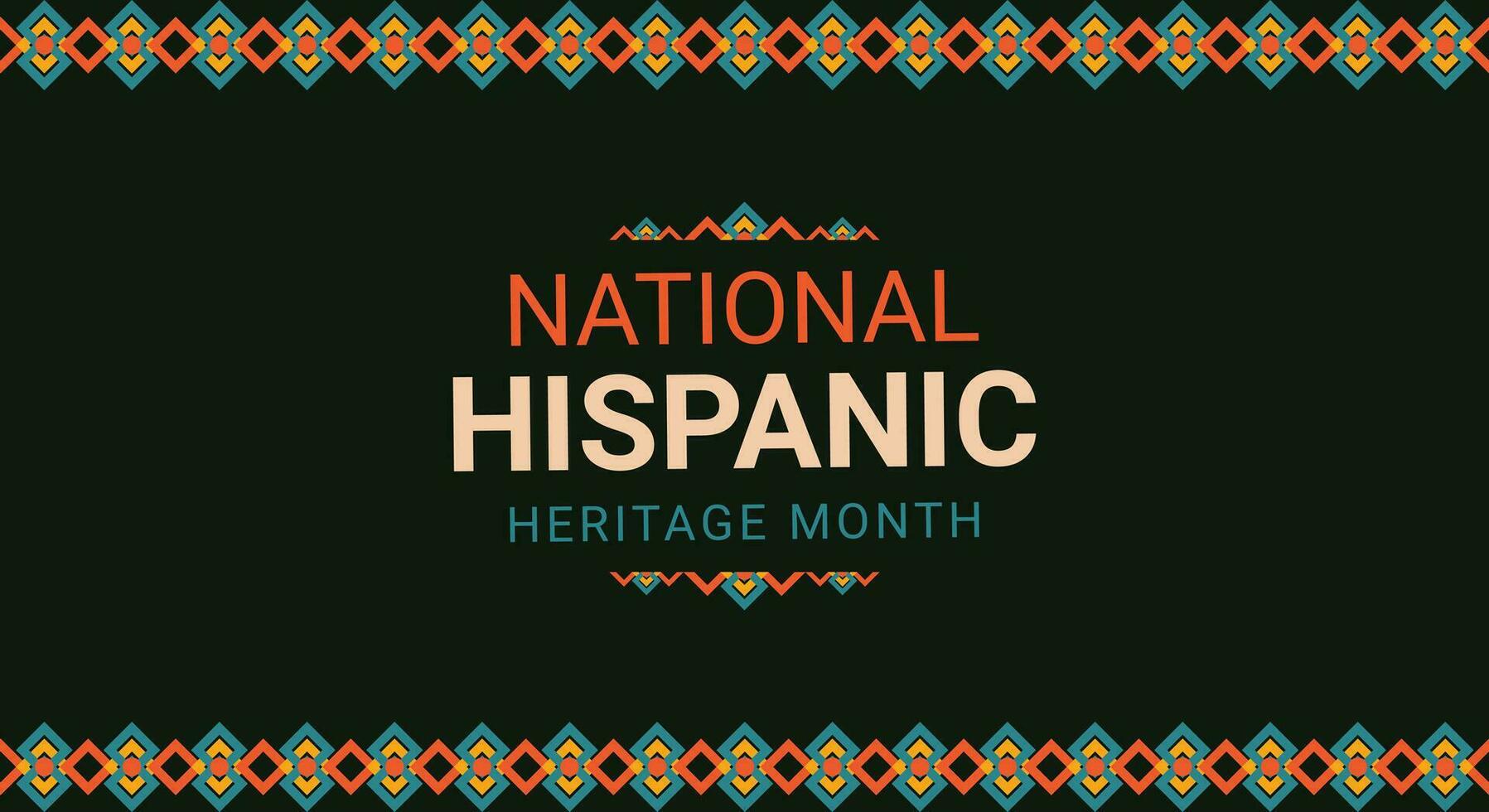 Hispanic heritage month. Abstract ornament background design, retro style with text, geometry vector