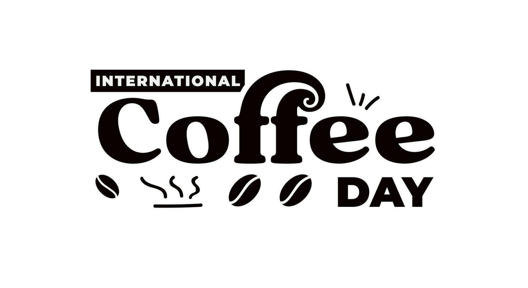 octubre Primero celebracion de internacional café día. modelo diseño para fondo, bandera, póster, saludo tarjeta, publicidad vector