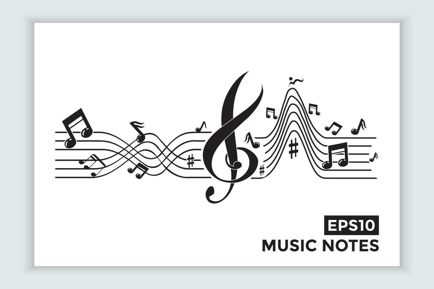 music scale or music note sign or symbol. musical scale icons element vector for banner material, background.