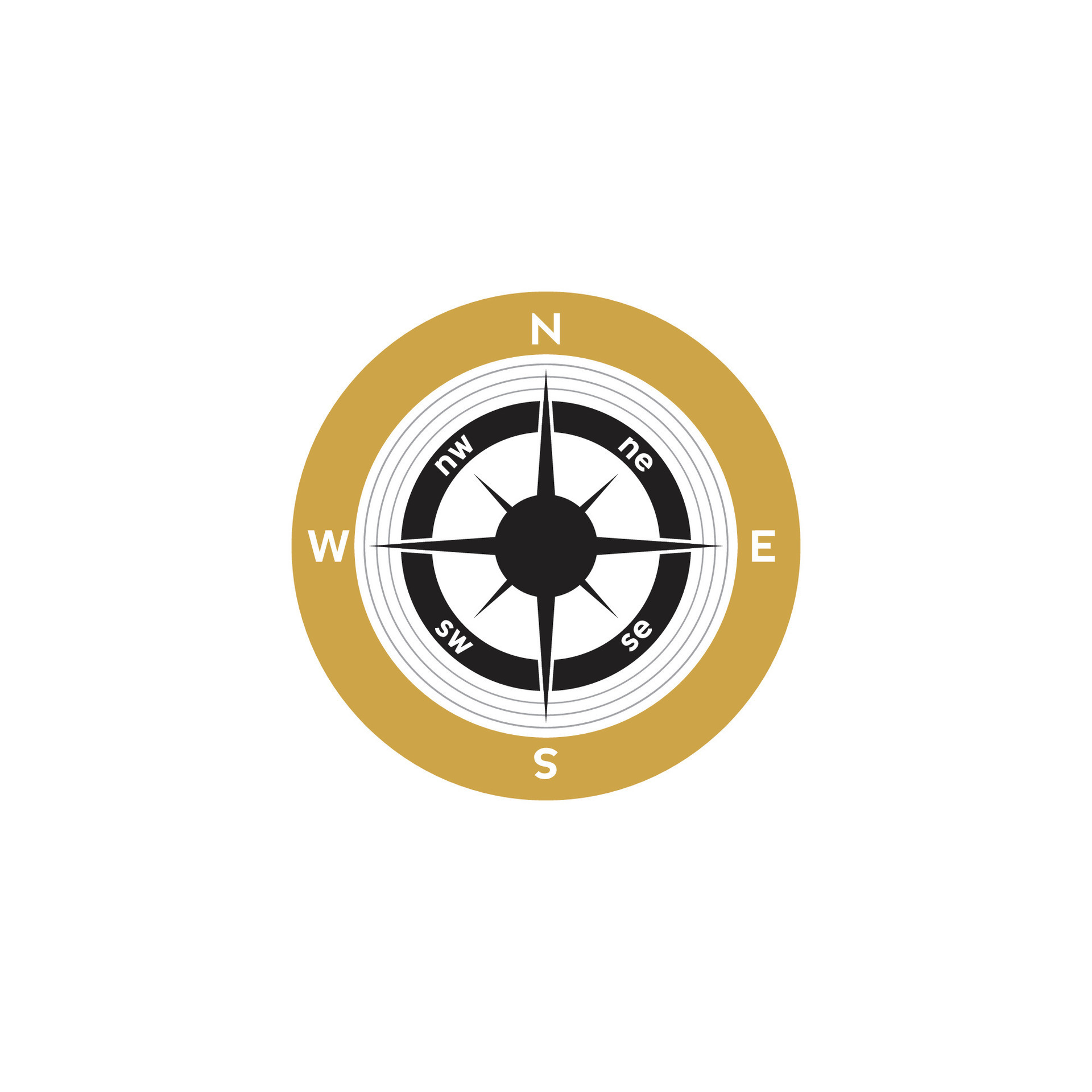 Compass logo design. pointer north, south, east, west, compass symbol