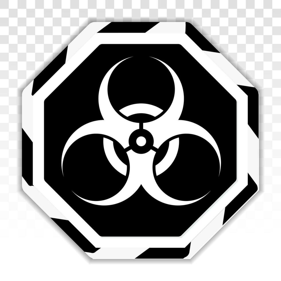 Biohazard or biological hazard warning sign or symbol flat vector icon for apps and websites