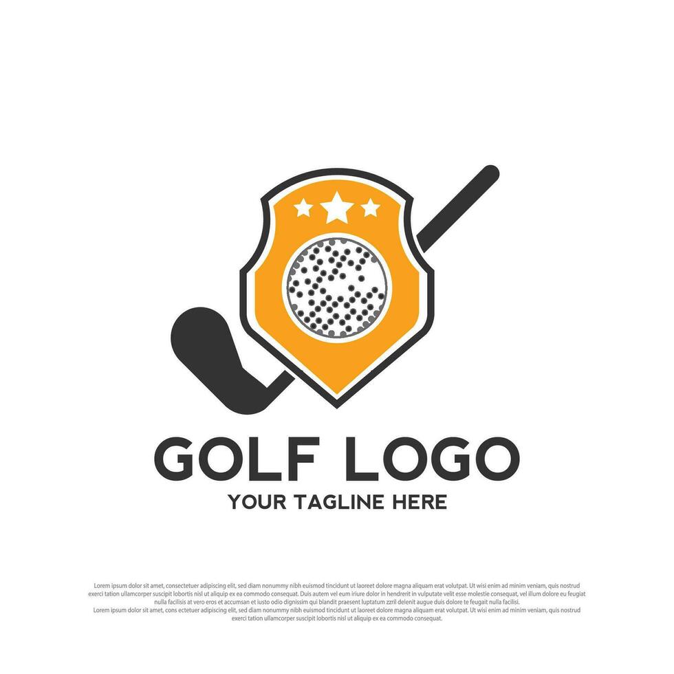 Luxurious golf tournament logo design. golf championship sign or symbol. golf icon. vector