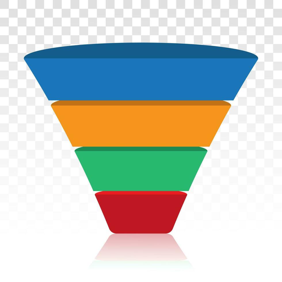 sales lead conversion half funnel icon for presentation apps and websites vector