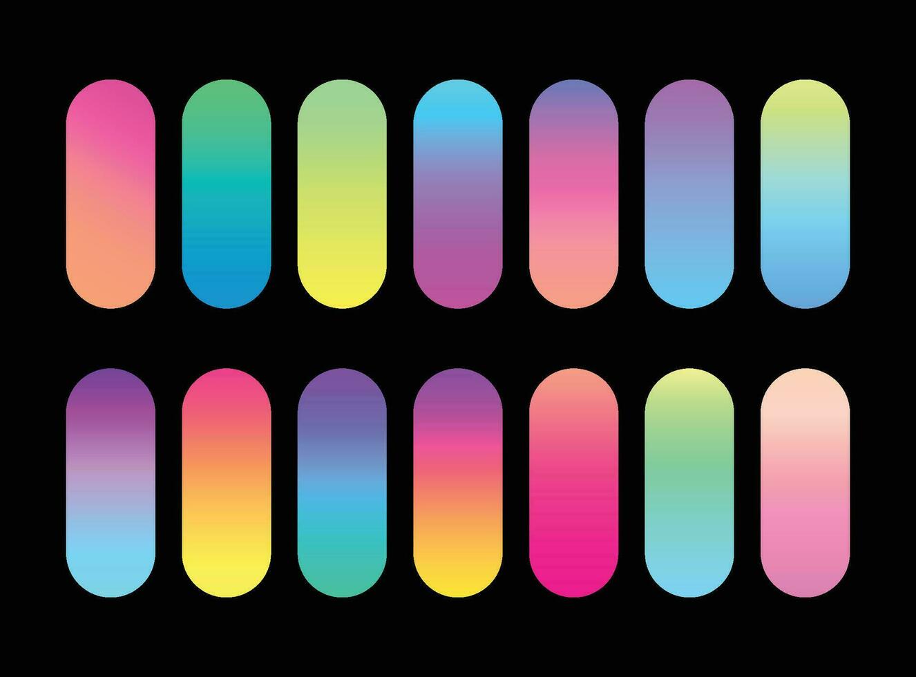 Simple pastel color gradient collection palette set vector