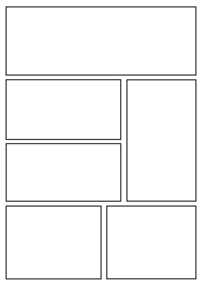 Manga storyboard layout A4 template for rapidly create papers and comic book style page 14 vector