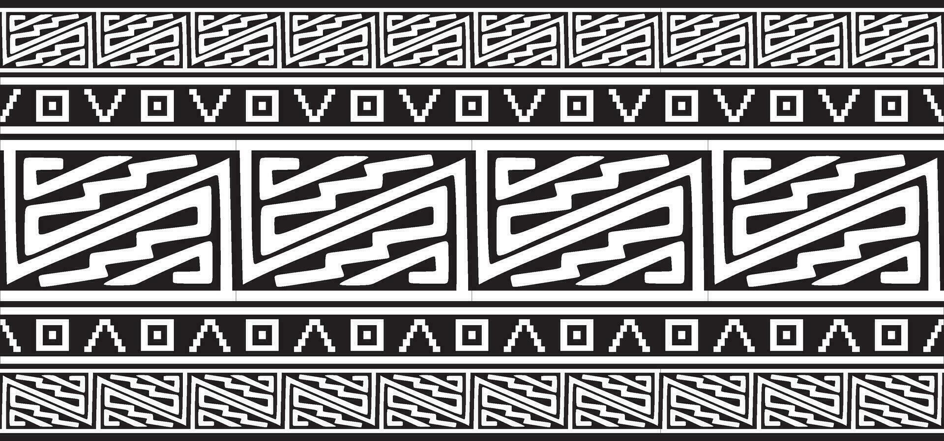 Vector monochrome seamless Native American border. Endless pattern of indigenous peoples of America, Aztecs, Mayans, Incas. Native American ornament