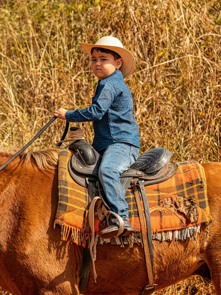 Apore, Goias, Brazil - 05 07 2023 Horseback riding event open to the public photo