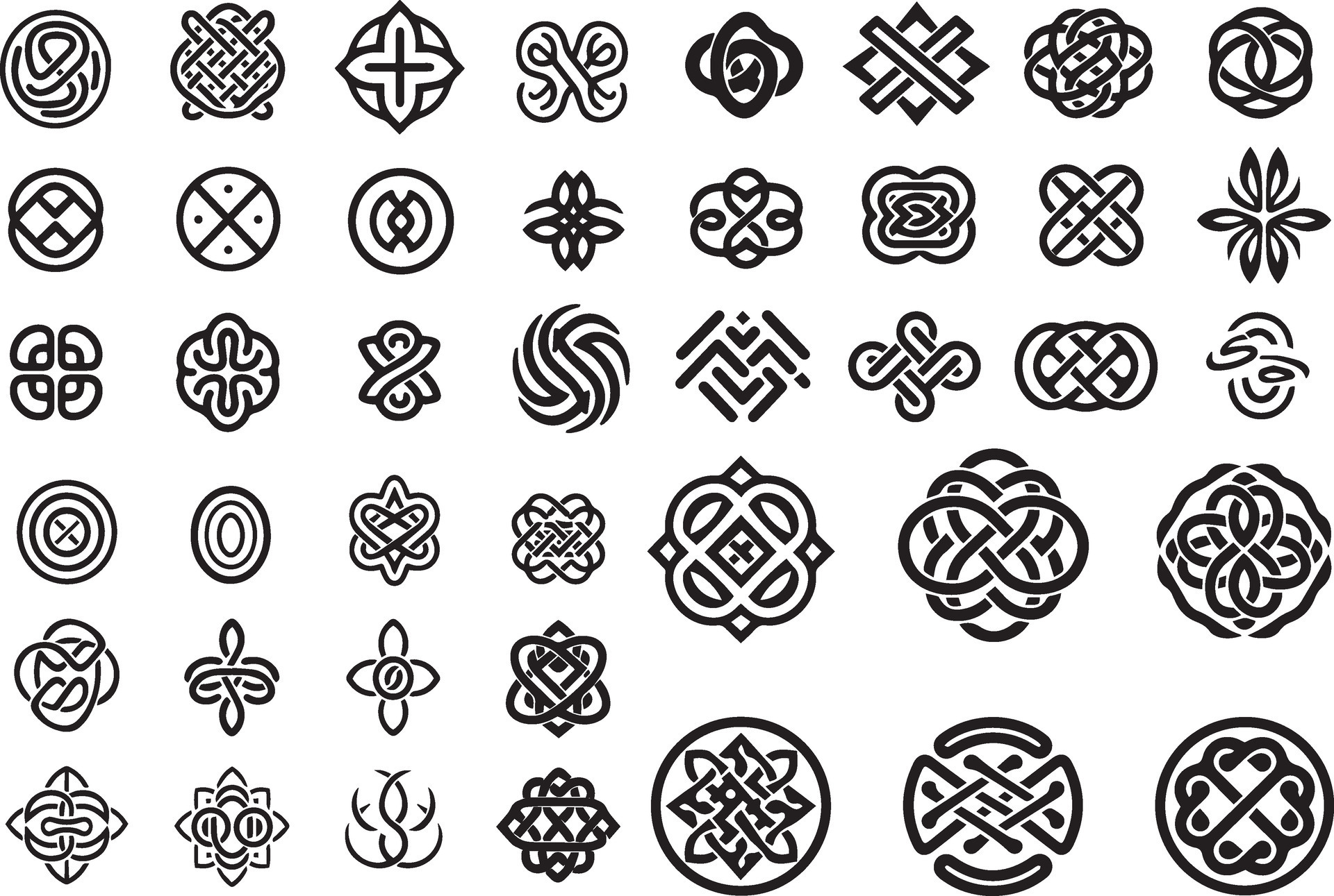 Set of Ancient Celtic Knotwork patterns and symbols vector 26760091 ...