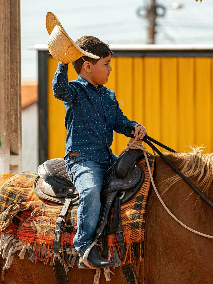 Apore, Goias, Brazil - 05 07 2023 Horseback riding event open to the public photo