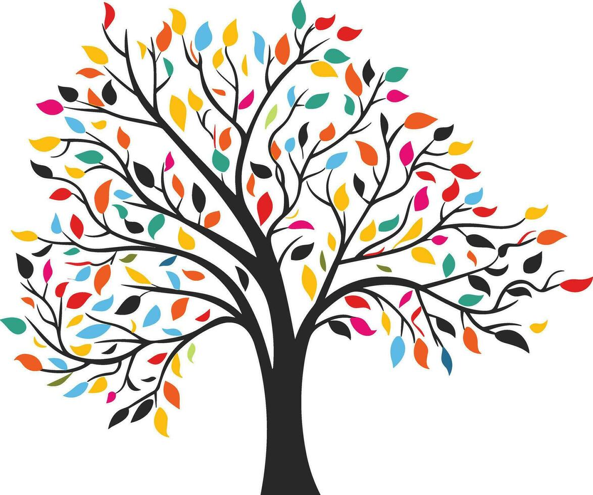 colorful tree wall art decor vector illustration 26760174 Vector Art at