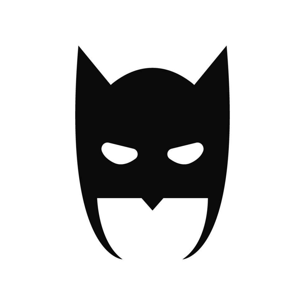 Black Hero Costume Mask Isolated Vector Illustration