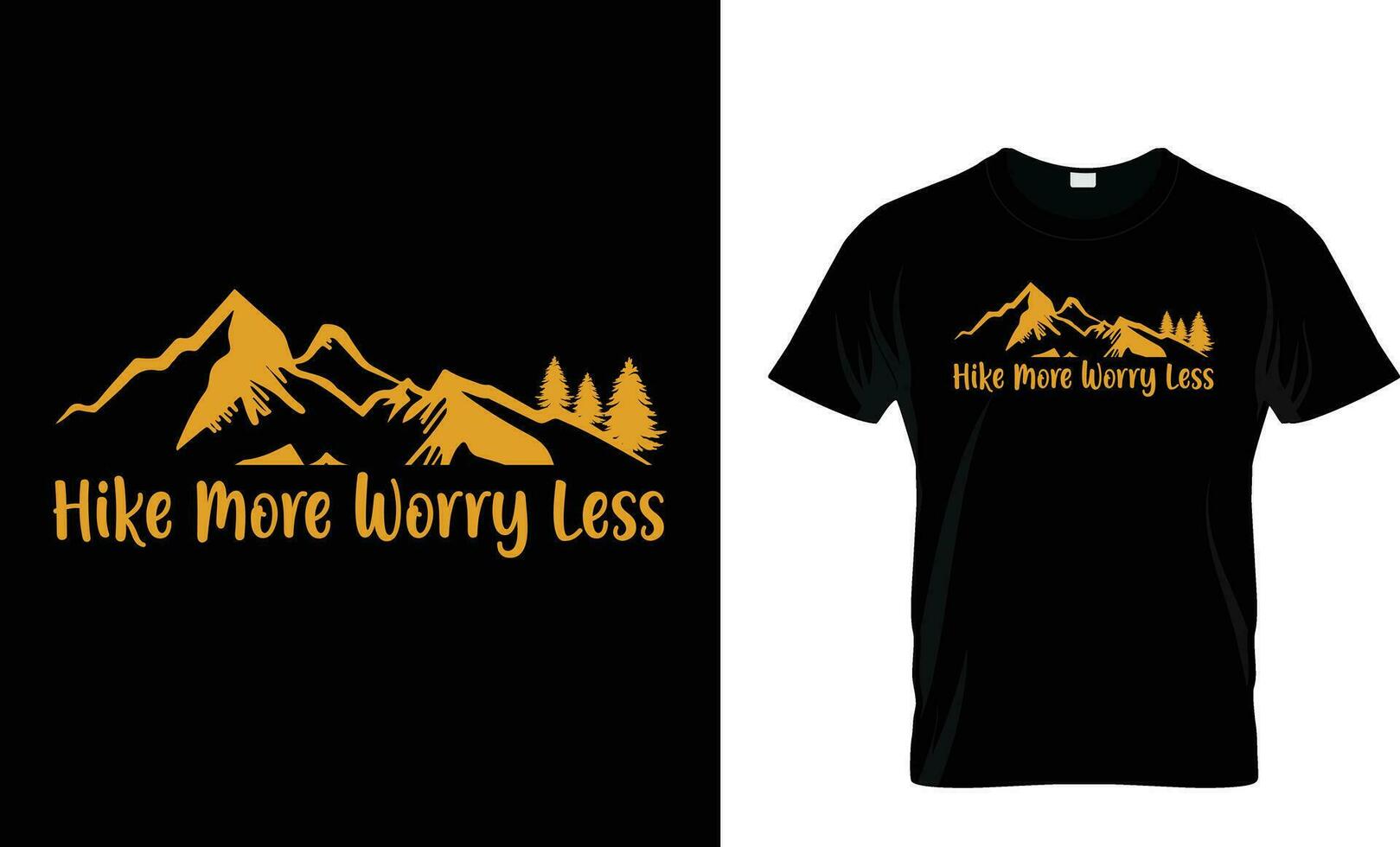 Illustration of graphic Hike More Worry Less saying quotes,hiking typography t-shirt design vector