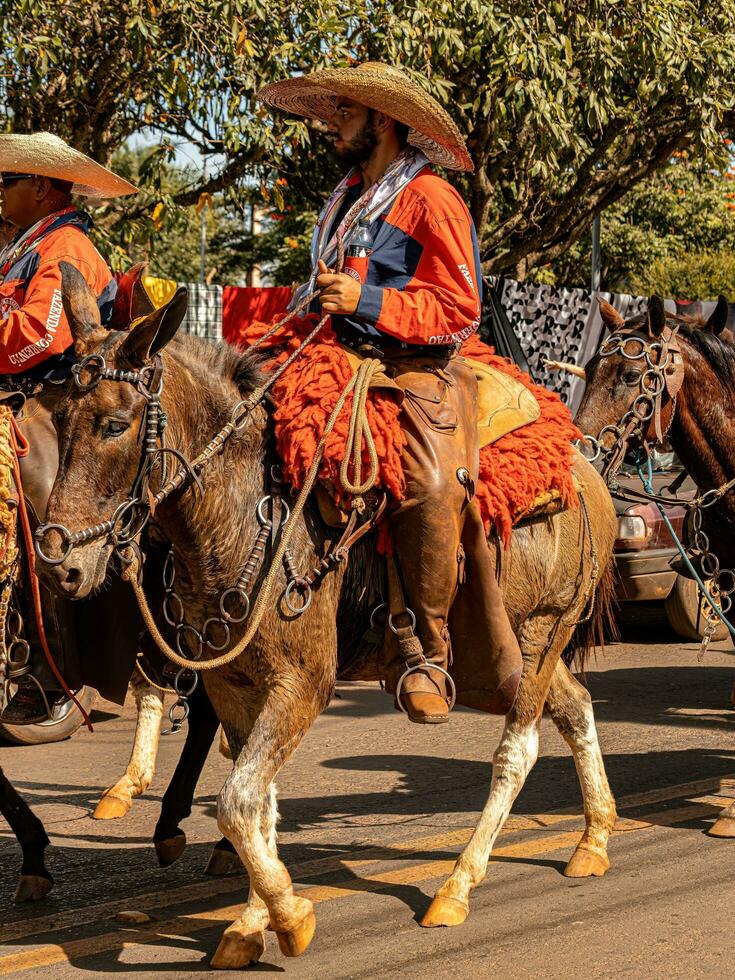 Apore, Goias, Brazil - 05 07 2023 Horseback riding event open to the public photo