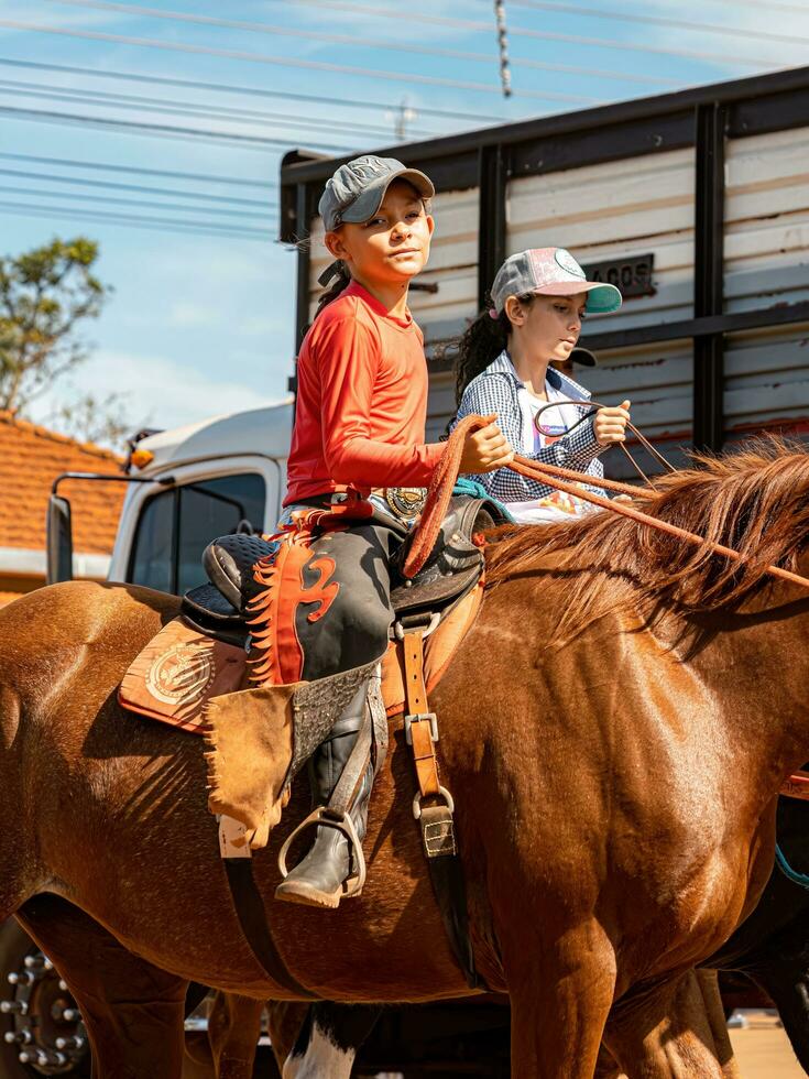 Apore, Goias, Brazil - 05 07 2023 Horseback riding event open to the public photo