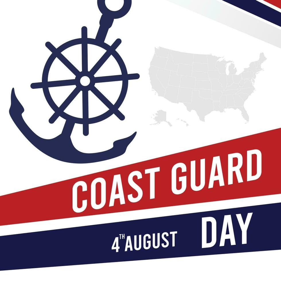 Happy coast guard day template vector