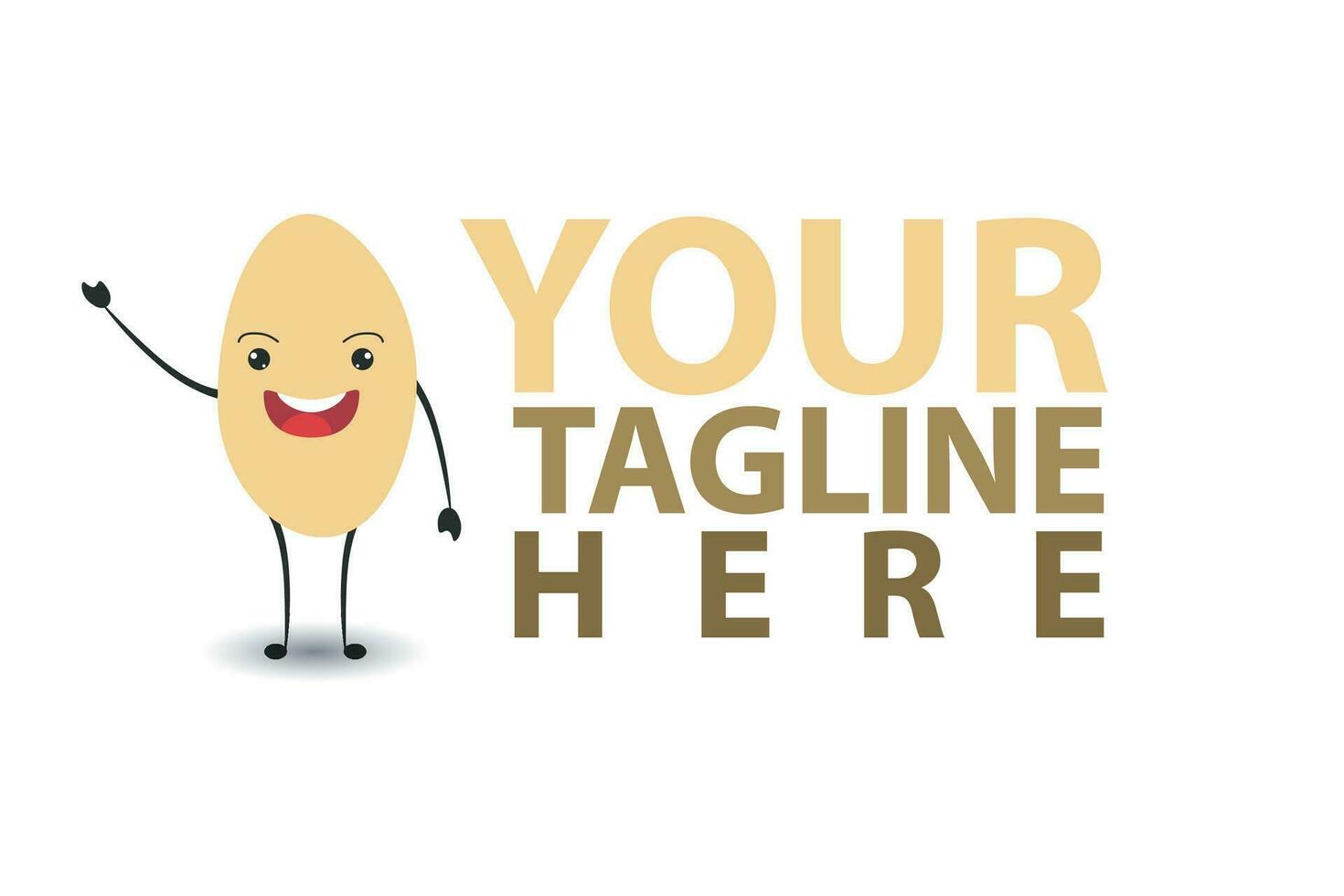 vector potato mascot vegetable dark yellow color with smile and happy style