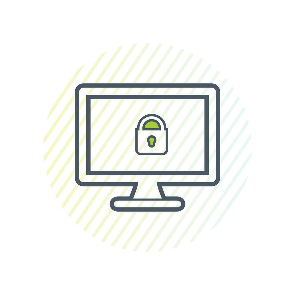 Computer and Cyber Security Icon. Editable Vector EPS Symbol Illustration.
