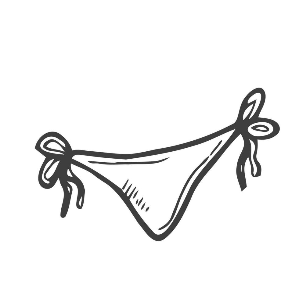 Set of women swimwear doodle. Bikini for swimming. Beachwear. Hand drawn vector sketch illustration.
