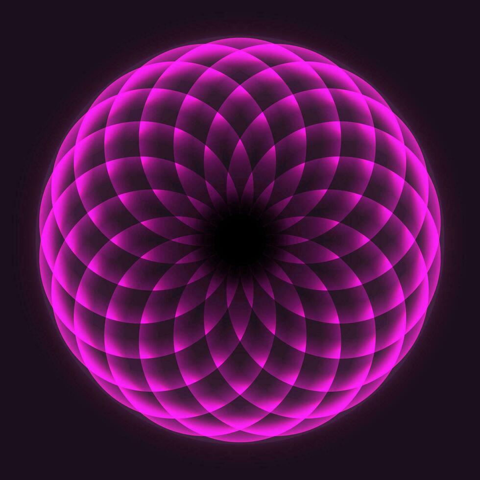 matemático símbolo. mandala diseño. flor de vida. sagrado geometría. modelo de giratorio círculos equilibrar y armonía. vector