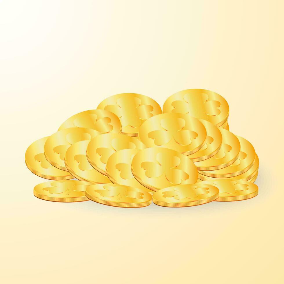 Gold coins for St. patrick s day. Vector illustration