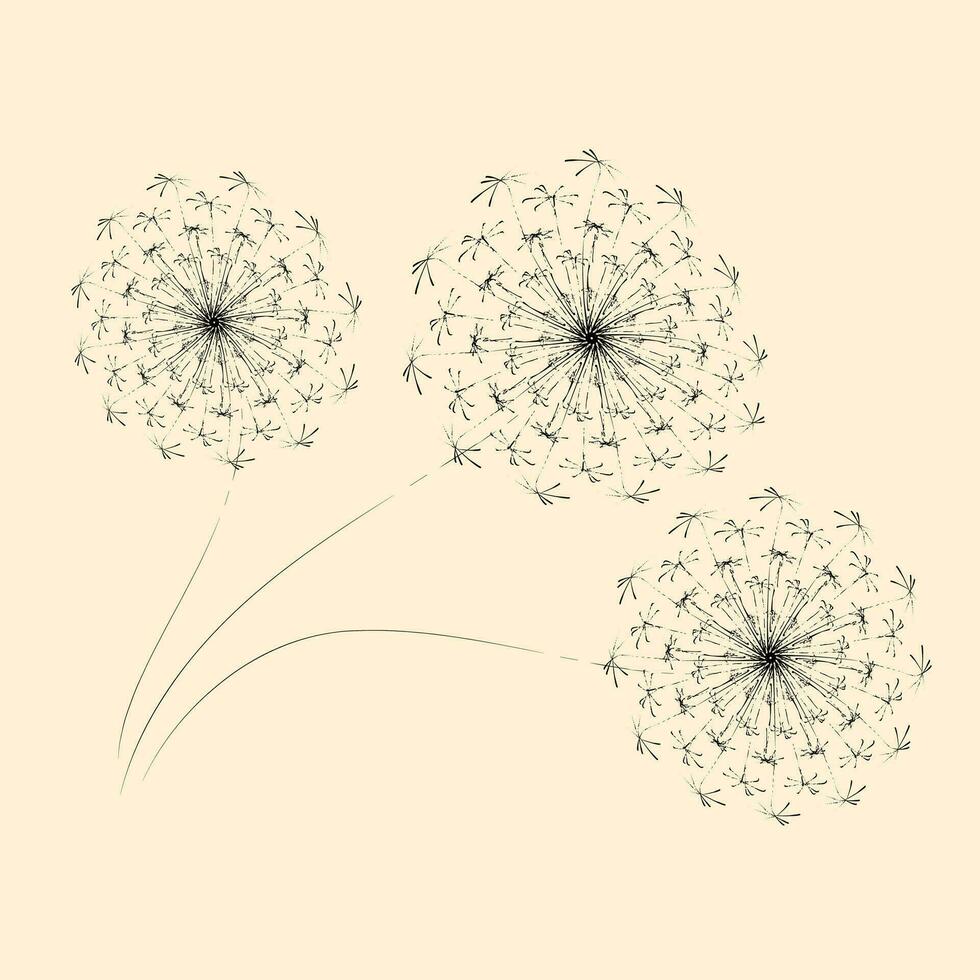 verano floral antecedentes de estilizado dientes de león para el diseño de postales, folletos, volantes vector