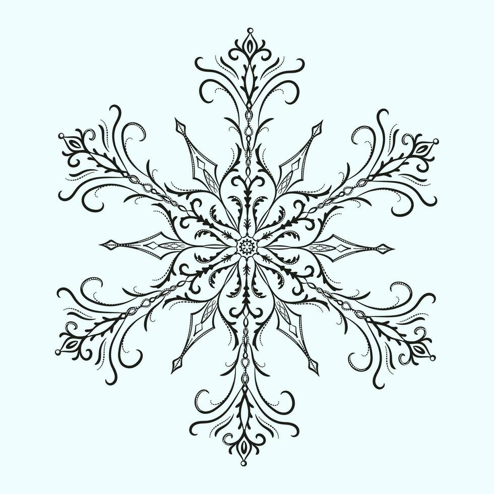 Snowflake for Christmas and New Year's design vector