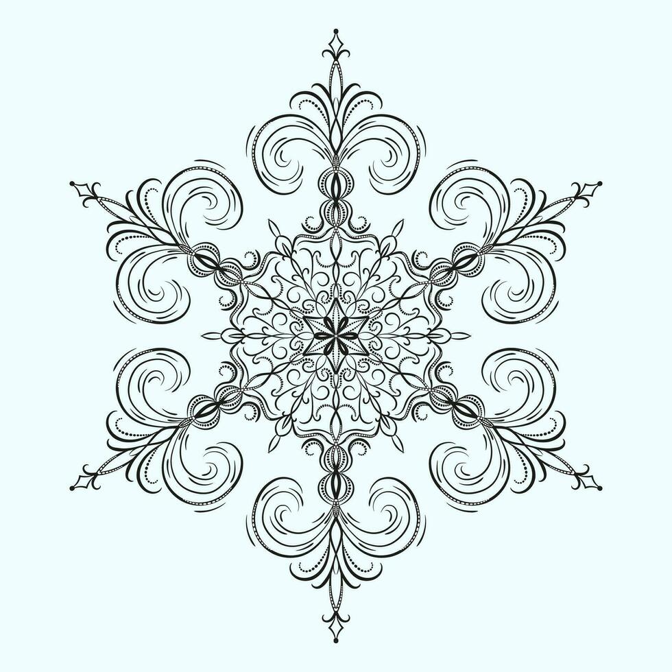 Snowflake for Christmas and New Year's design vector