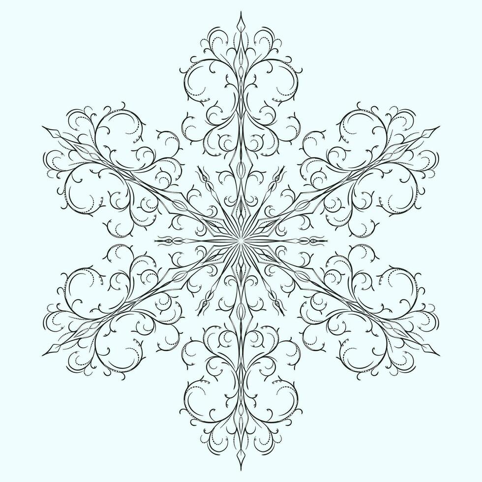 Snowflake for Christmas and New Year's design vector