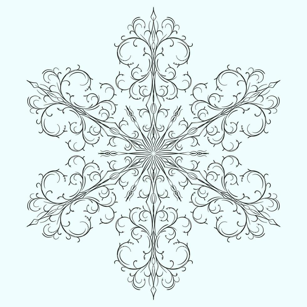 Snowflake for Christmas and New Year's design vector