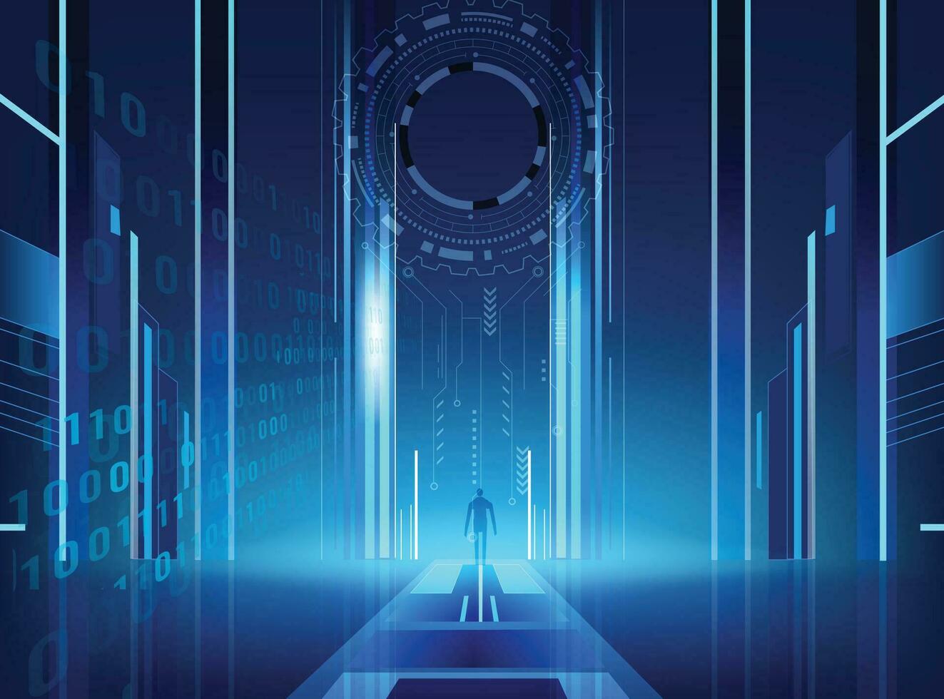 Abstract technology futuristic human digital concept future world Hi-tech digital modern vector