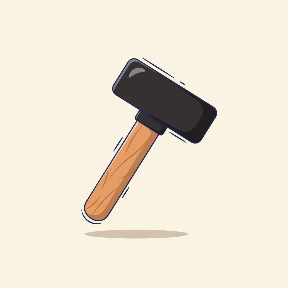 Cute cartoon vector of hammer illustration