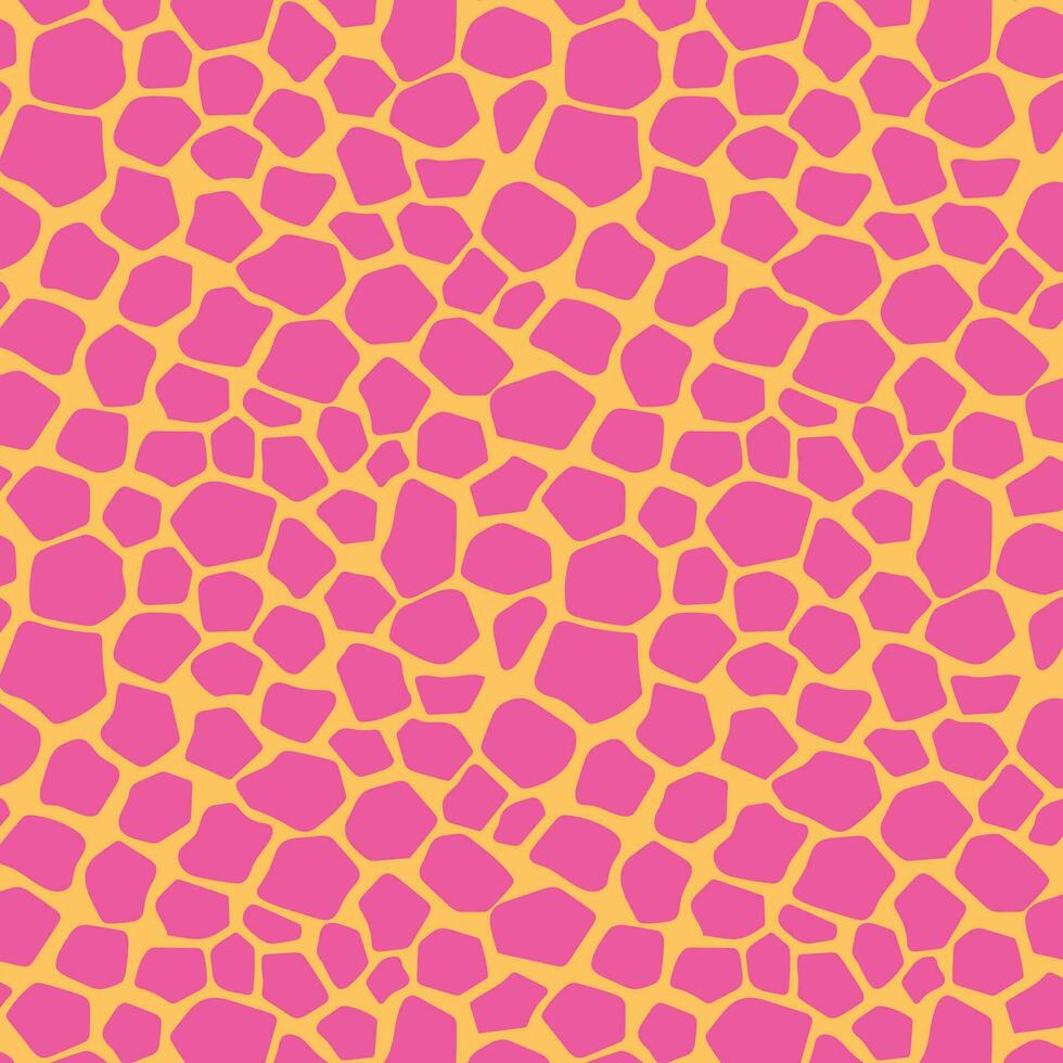 Giraffe texture, pink seamless pattern. Vector