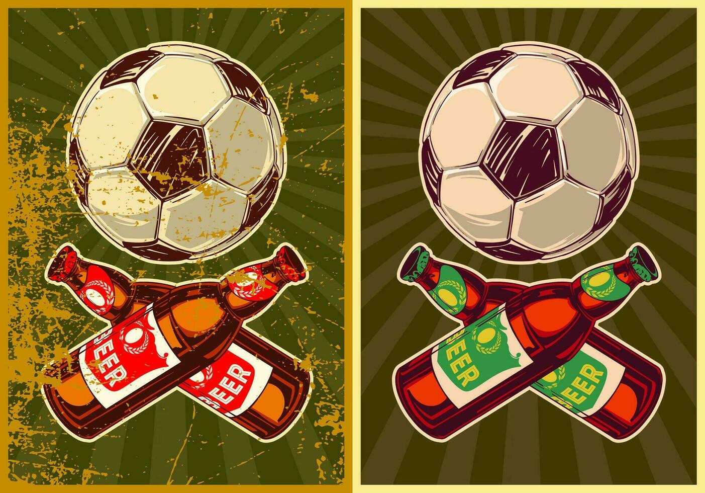 fútbol americano bar concepto con pelotas y cerveza botellas en mano dibujar estilo para impresión y diseño. vector ilustración.