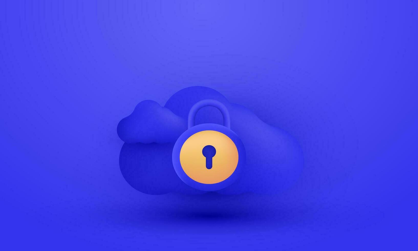 unique 3d style cloud technology safety concept sign icon trendy symbols isolated on background vector