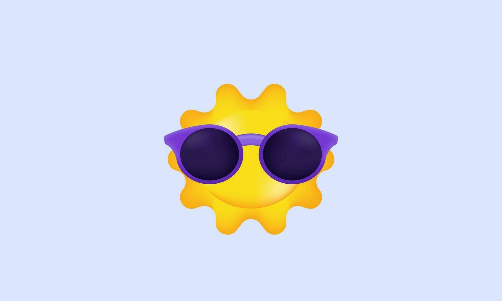 illustration realistic sun sunglasses vector icon 3d  symbols isolated on background