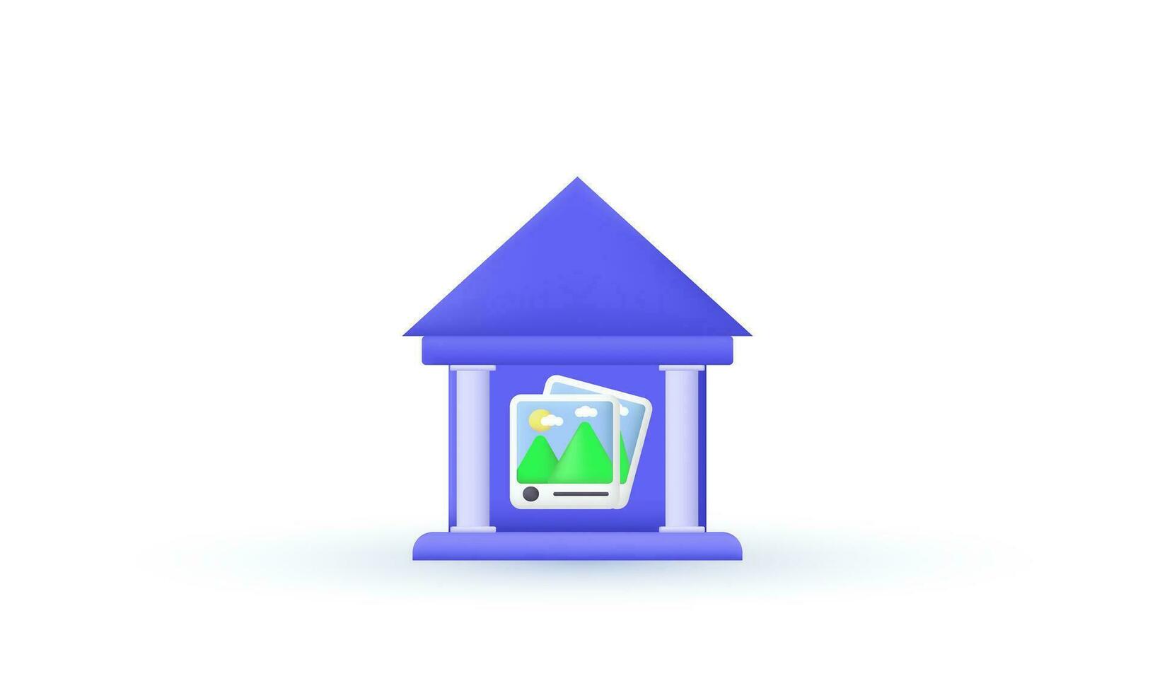 unique vector 3d museum modern icon trendy symbols isolated on background