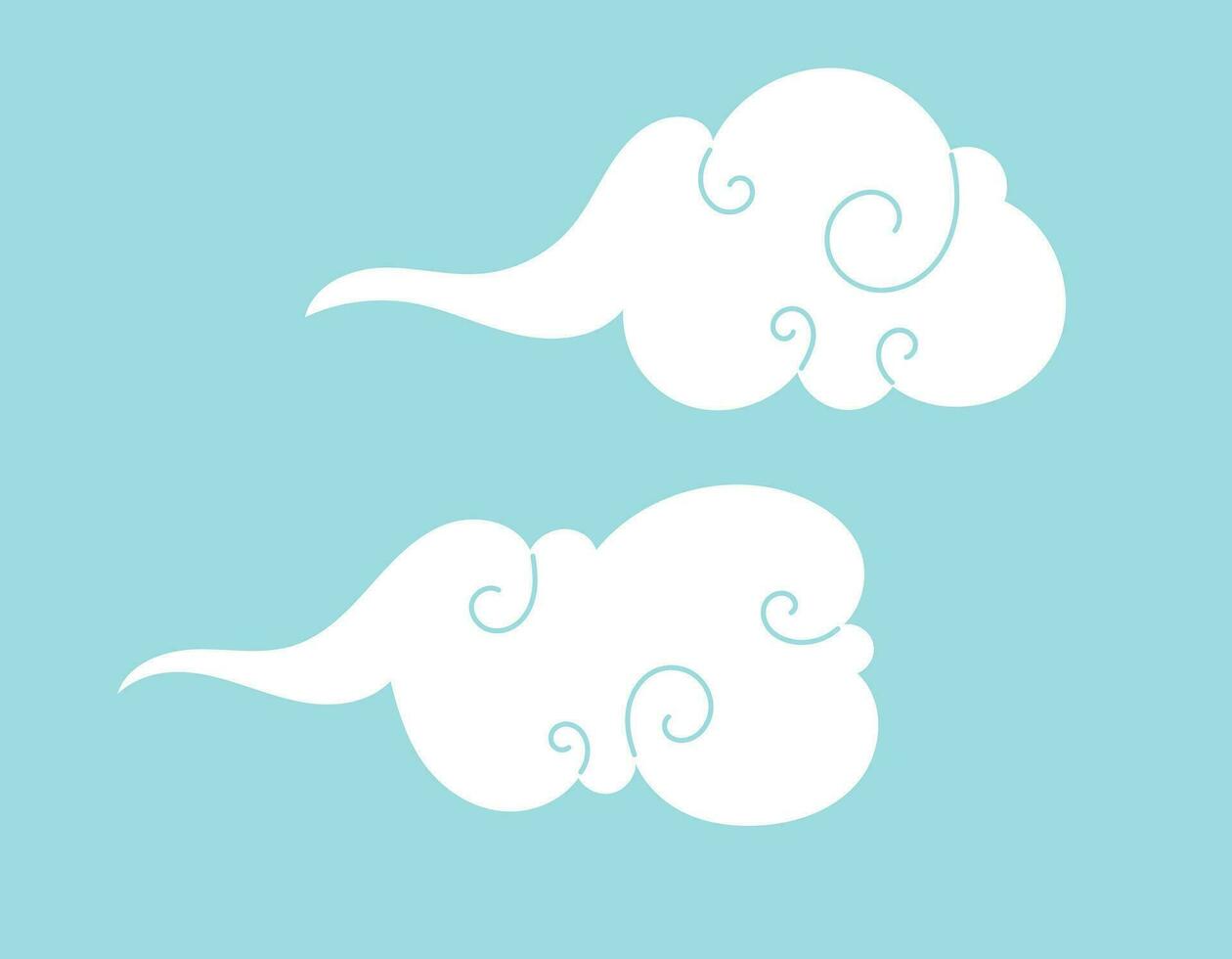 vector aislado dibujos animados nubes, plano estilo.