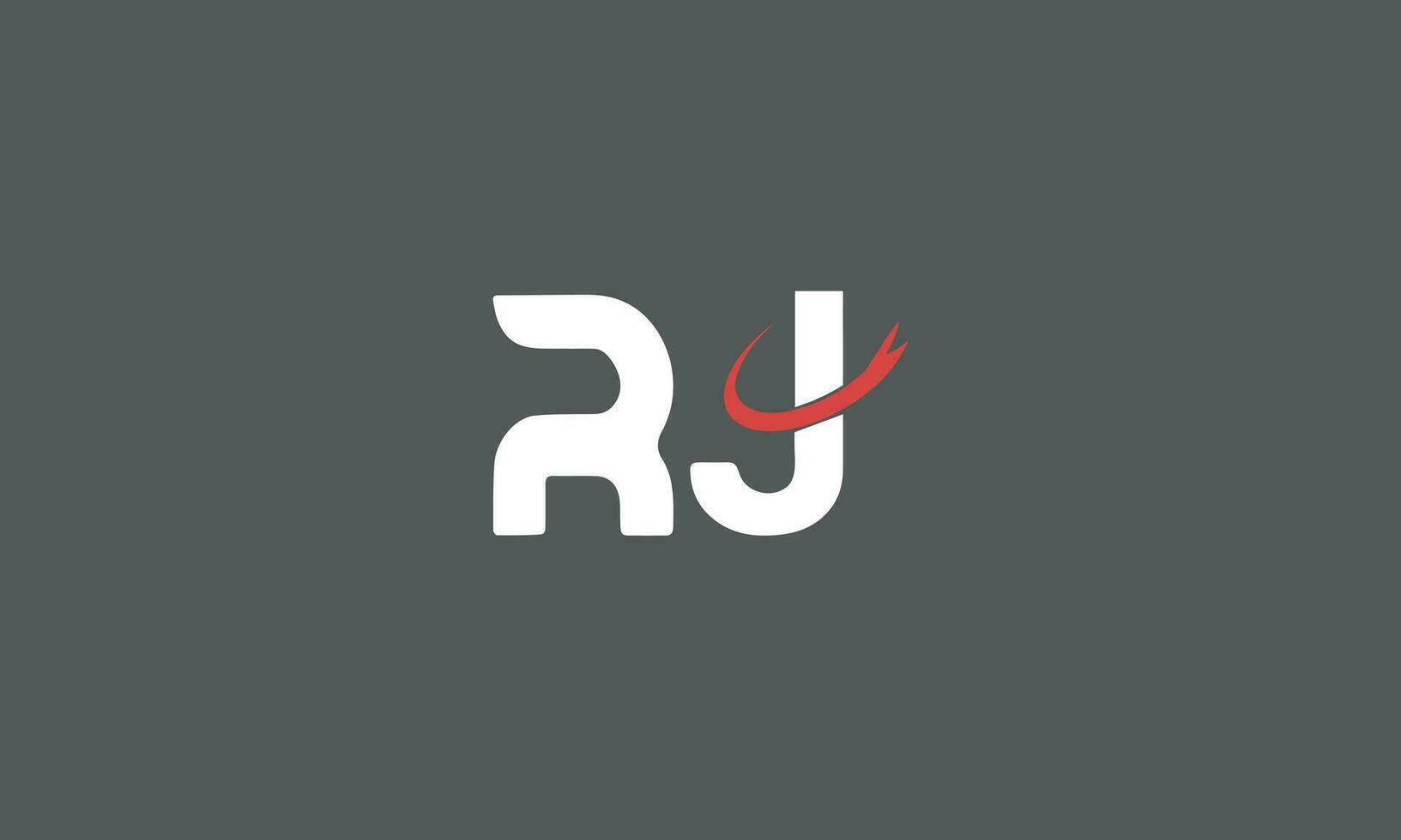 JR or  RJ letter alphabet logo design in vector format.
