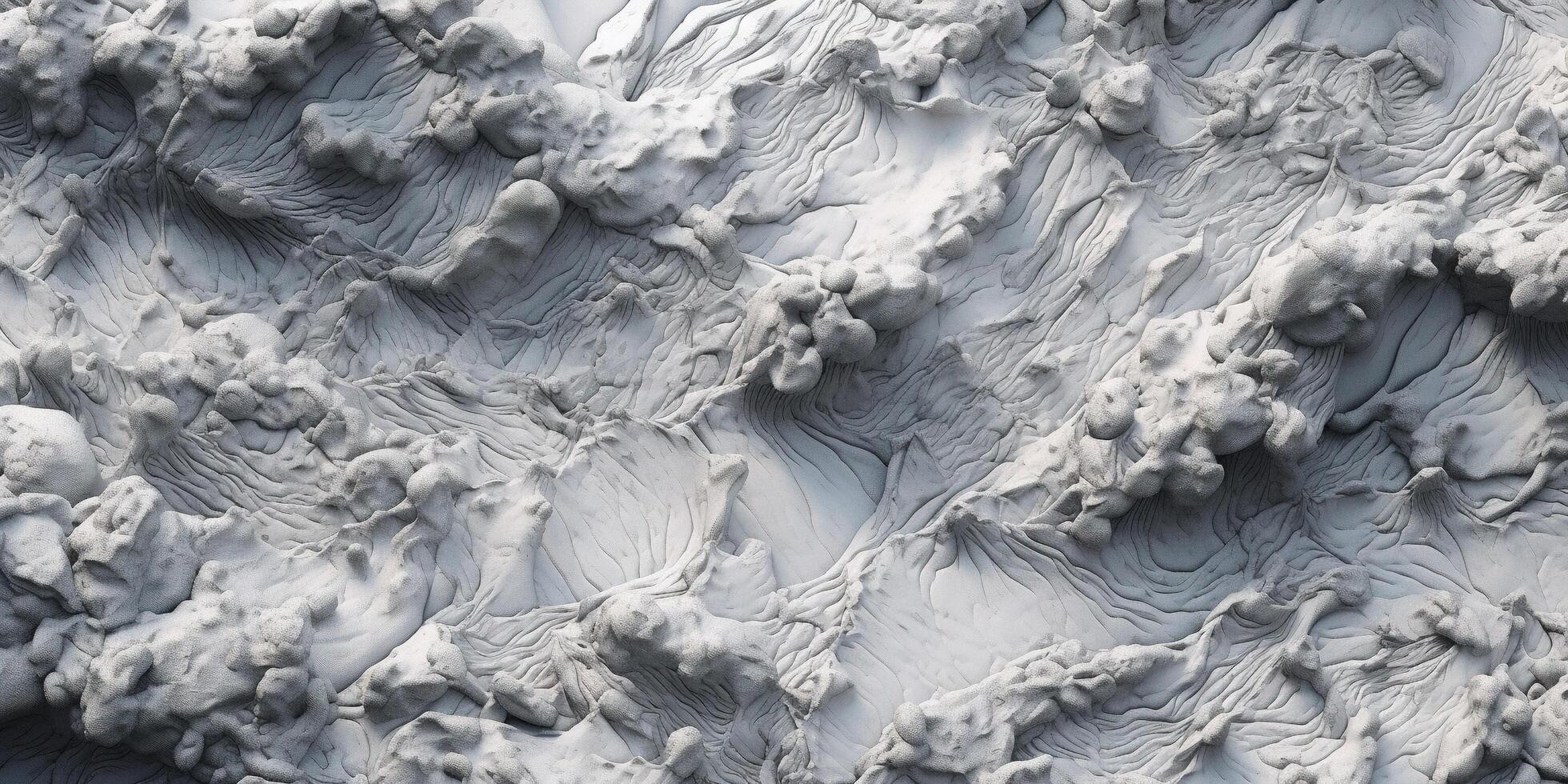 Generative AI, detailed close-up hot white and grey lava flow, magma texture of volcanic background. photo