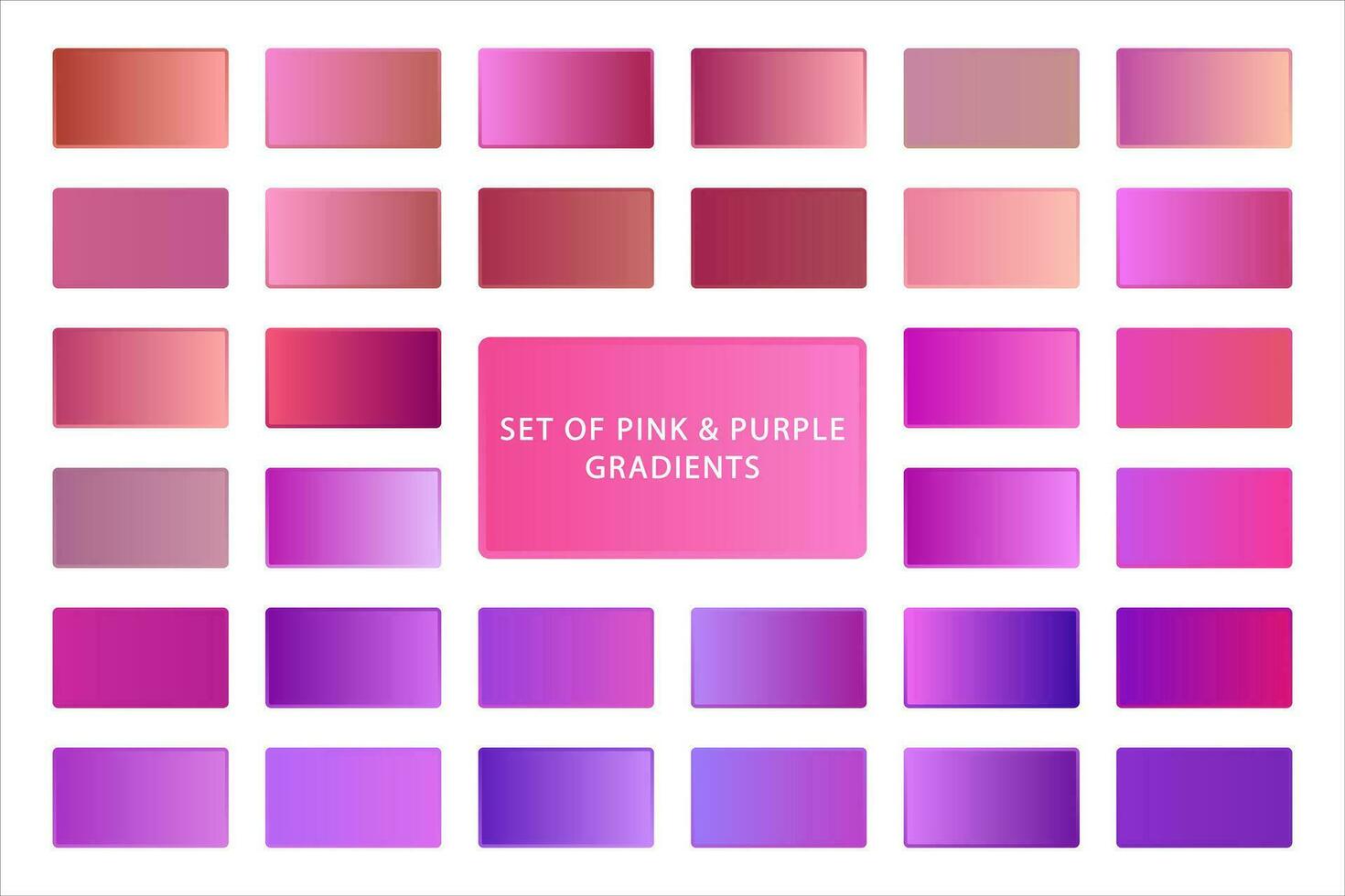 Set of Pink and Purple Gradients Collection Flat Vector