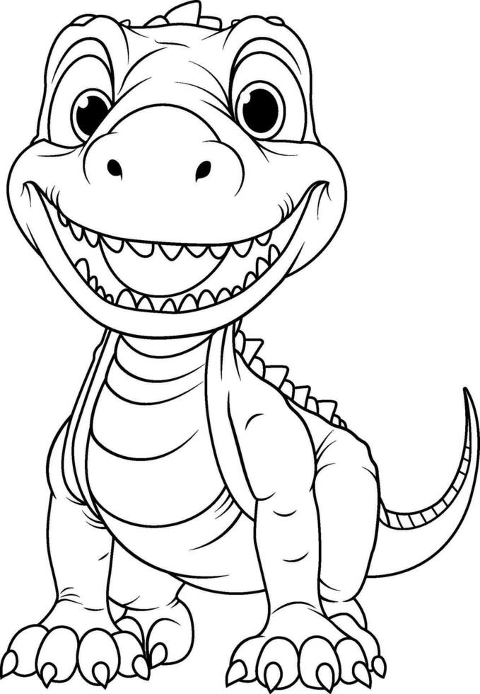 Hand drawn outline of a dinosaur vector