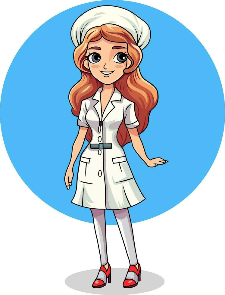 Illustration of a nurse character vector