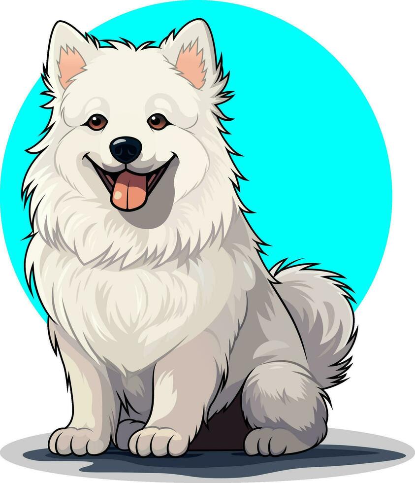 Illustration of an American Eskimo dog vector