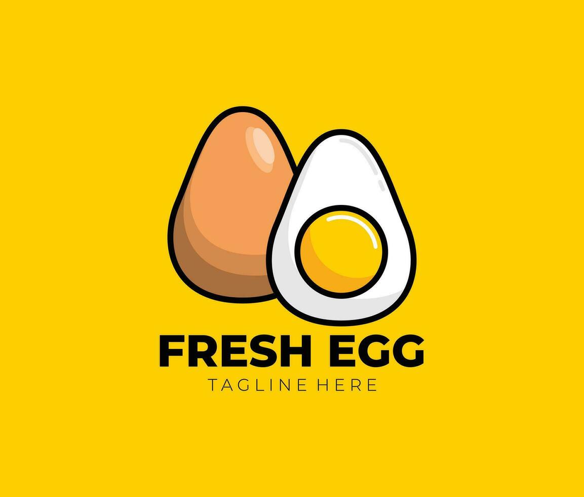 Vector fresh egg logo illustration art