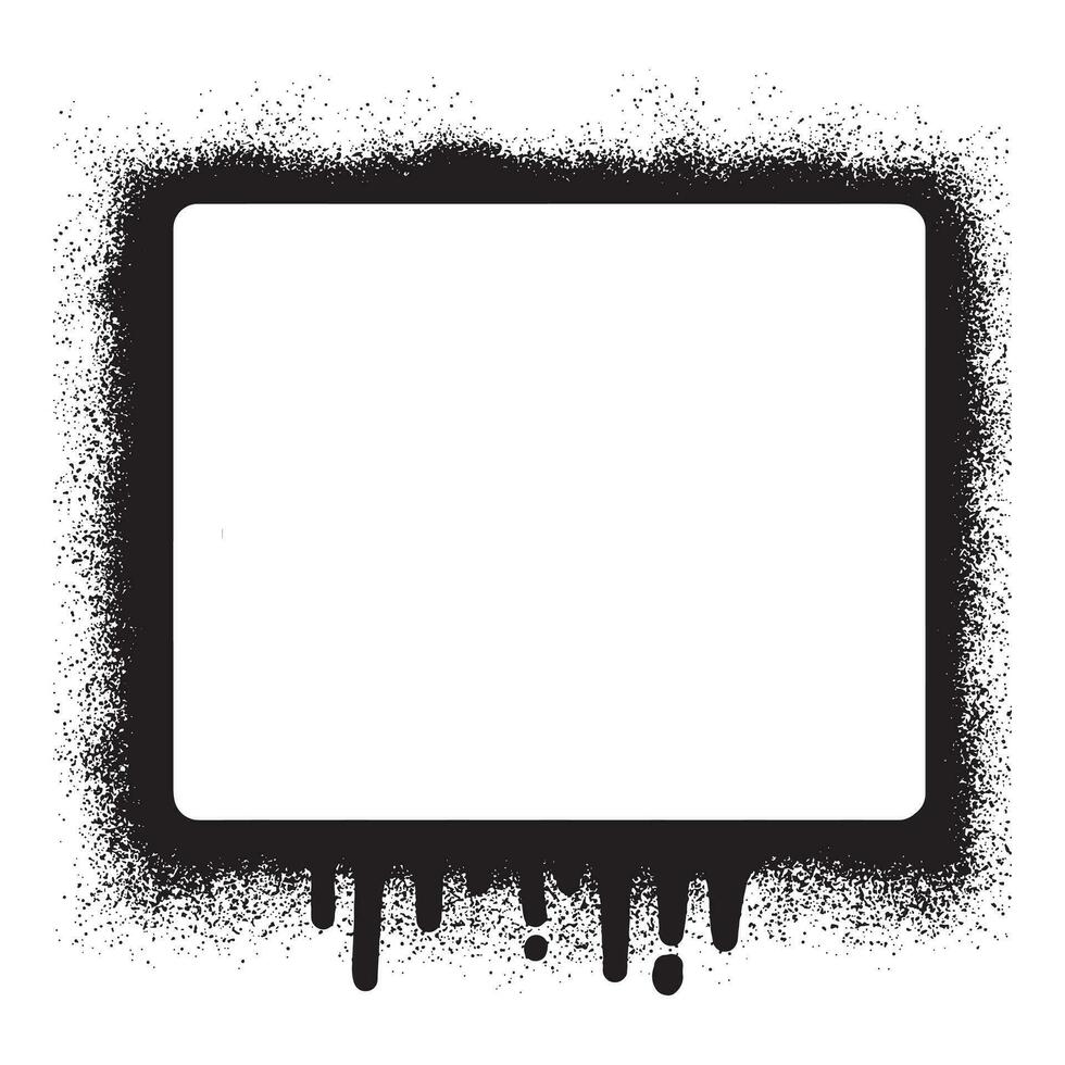 Stencil graffiti frame with black spray paint vector