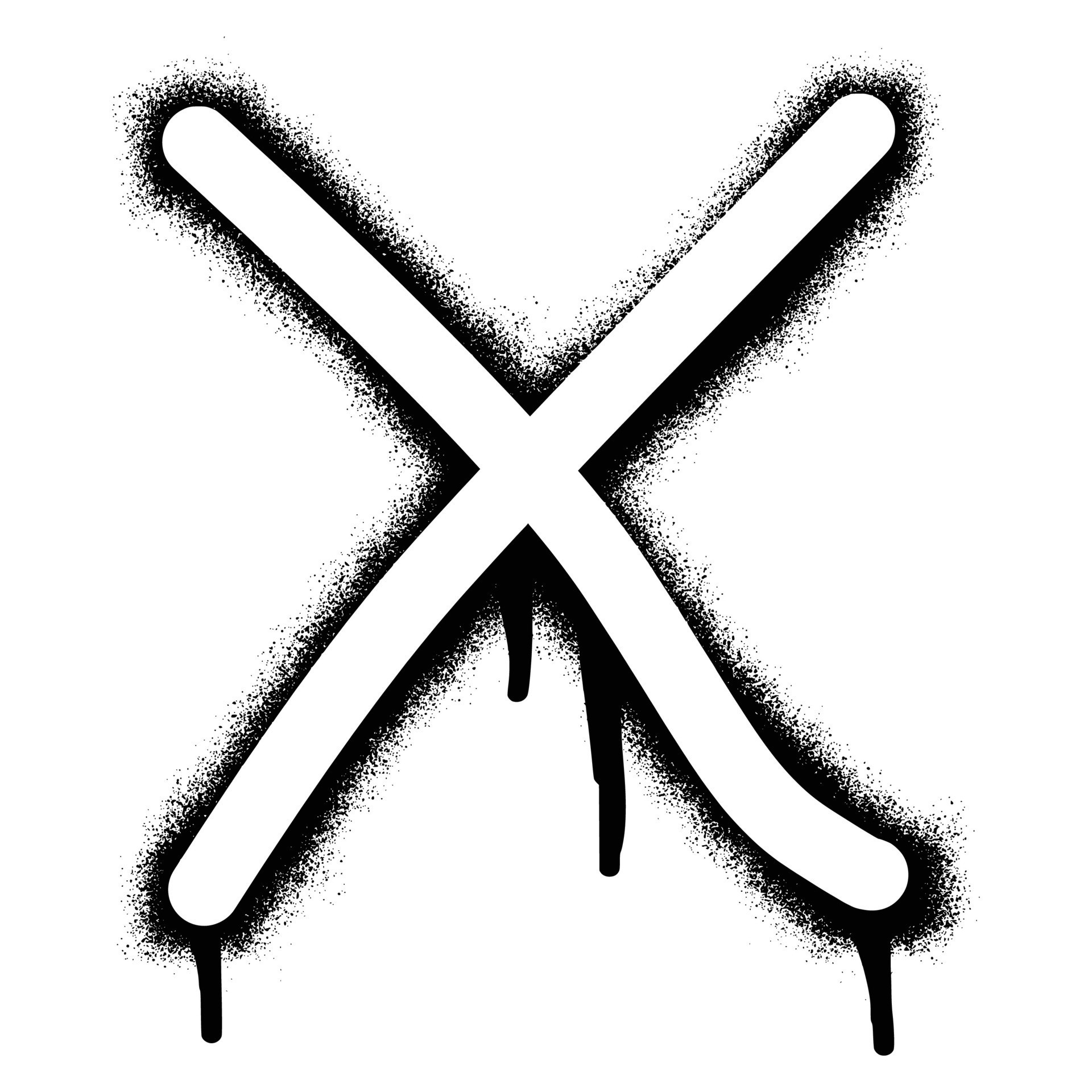 Alphabet letter X stencil graffiti with black spray paint 26762212