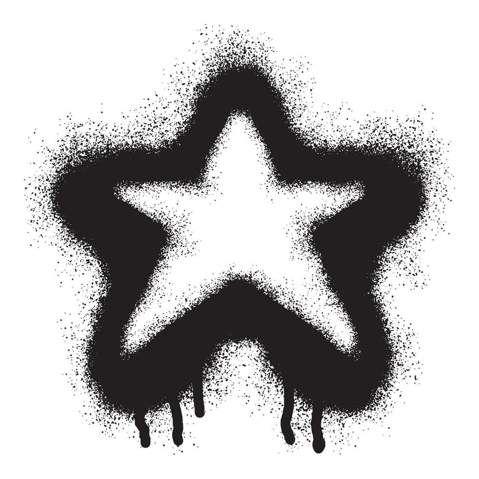 Star graffiti with black spray paint vector