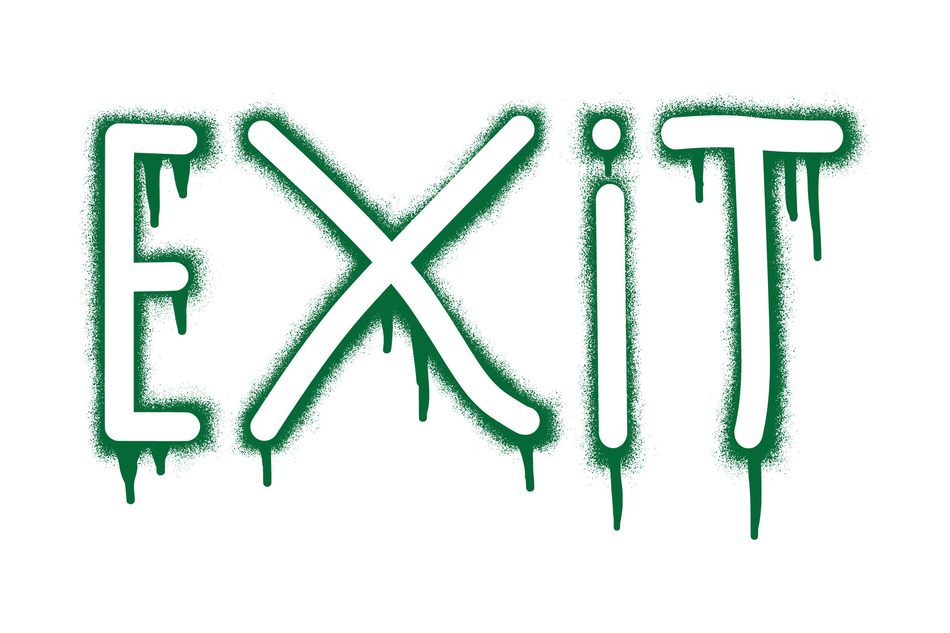 Exit sign stencil graffiti with green spray paint 26762226 Vector Art