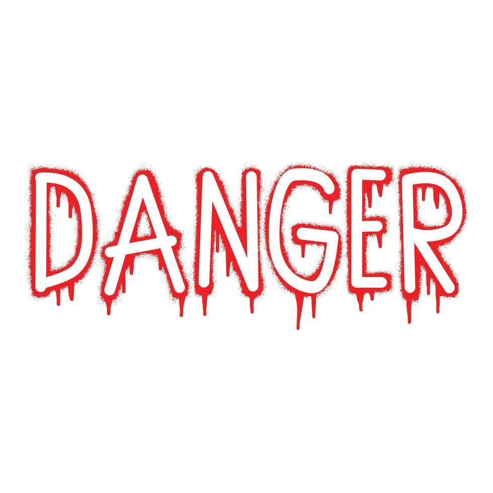 Danger text stencil graffiti with spray paint art vector